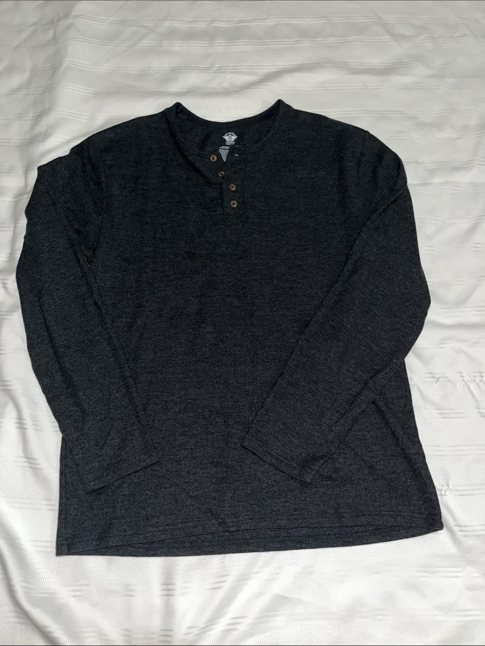 Dockers Men's Charcoal Long-Sleeve Henley